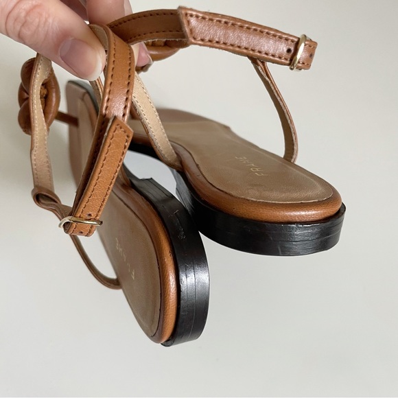 NEW FRAME Le Lunit T Strap Sandal Leather Thong Knot Square Toe Vacation - Picture 6 of 10